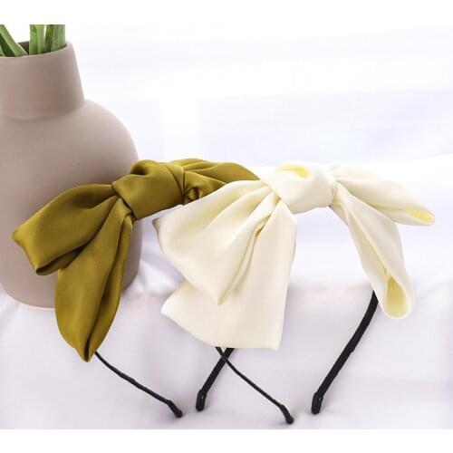 2020 Vintage Silk Cloth Bow Bezel Hair Band Women Headbands Hoop Hair Clips Girls Hair Accessories Hairband opaska do wlosow