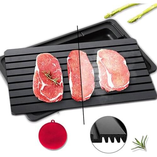 Fast Defrosting Tray Thaw Frozen Food Meat Fruit Quick Aluminum Alloy Steel Plate Board Defrost Kitchen Gadget Tool