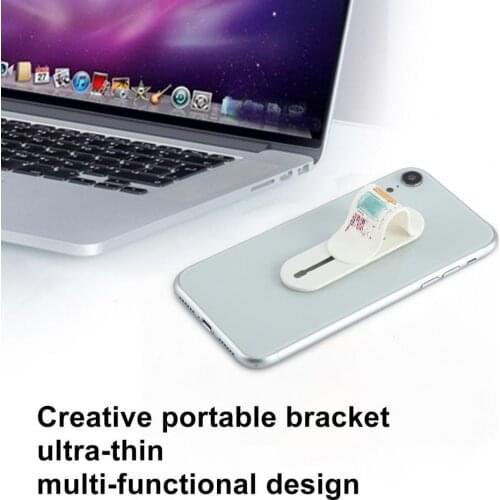 Portable Multi Band U Shaped Finger Ring Holder Mobile Phone Grip Stand with Back Sticker for Desktop 2021