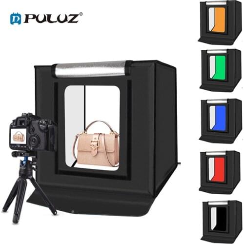 PULUZ 40x40cm 30w Folding Photo Studio LED Light Box Photography Lightbox Tent Box Tabletop Shooting SoftBox 6 Color Backgrounds