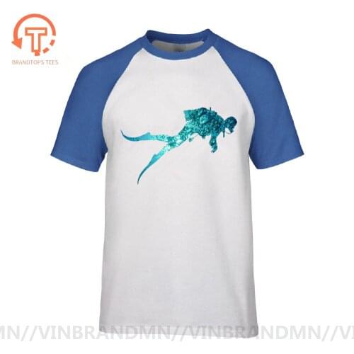 Sea World Scuba Diver T shirt homme Funny Blue Scuba diving t-shirts Scuba dive tee shirt Retrochy dive brand clothing camisetas