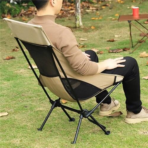 Detachable Portable Folding Moon Chair Outdoor Camping Chairs Beach Fishing Chair Ultralight Garden Hiking Picnic Seat Furniture