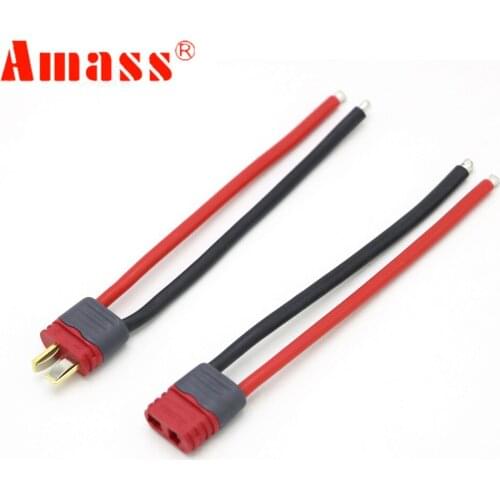 Amass T Plug Connector Male Female with Housing 10CM Silicone Wire 12AWG FPV Parts