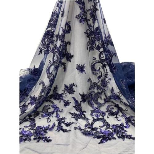 SJ Lace Nigerian Sequins Lace Fabrics 2021 High Quality African Lace Fabric Wedding French Tulle Lace Material For Dress jh3-47