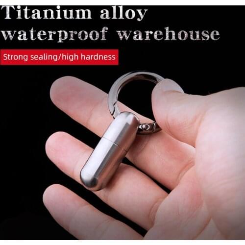 Titanium alloy waterproof warehouse portable keychain pill box EDC mini pill storage bottle capsule medicine jar