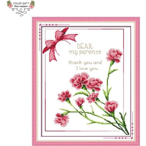 Joy Sunday H138 Free Shipping 14CT 11CT Stamped and Counted Home Decoration Carnation Flowers Embroidery Cross Stitch