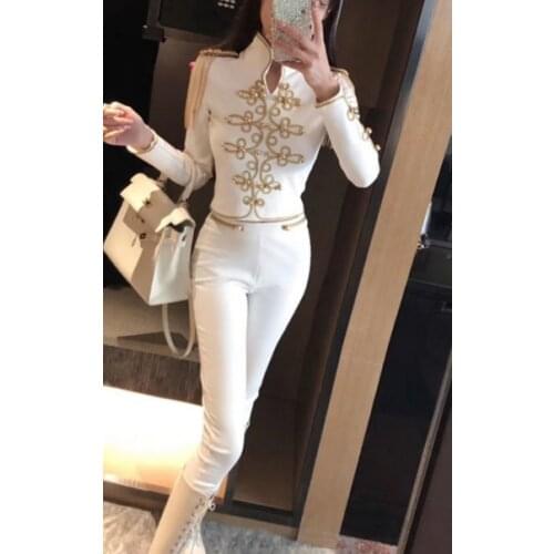 2021 New Winter Women Club Bandage Set Black White Tassel Tops&Pant 2 Two Pieces Set Night Out Celebrity Evening Party Set