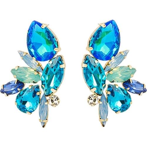 ZHINI 2020 Fashion Jewelry Zircon Stud Earrings for Women 5 Colors Gold Color Earring Statement Earring pendientes brincos