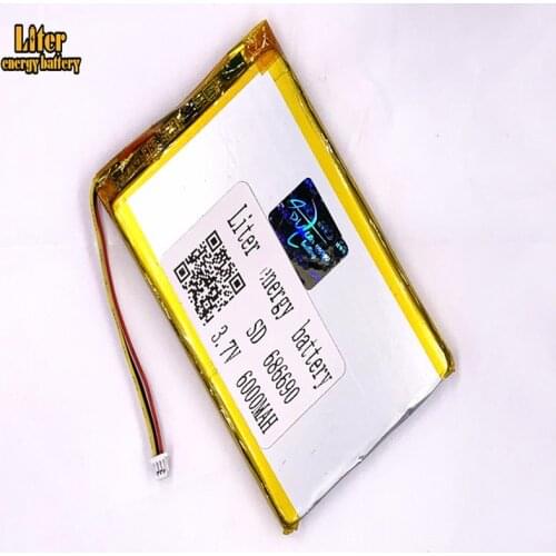 1.0MM 3pin connector 706590 6000mah 3.7V Li-ion Polymer Battery Rechargeable For e-books GPS PDA