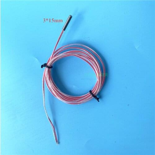 1pcs Stainless steel plating NTC3950 100k thermistor cartridge ptfe shield 3*15mm Rerap Prusa I3 MK3 3D printer head sensor