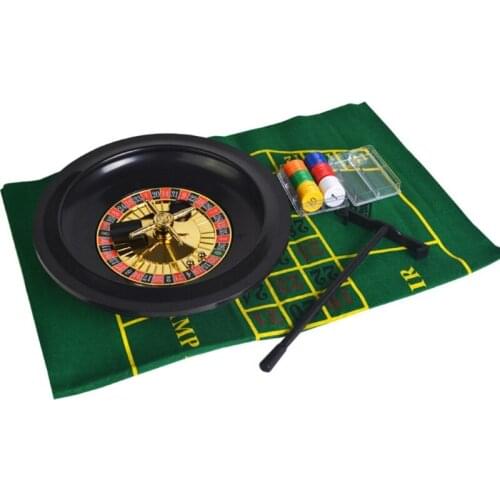 10 inch Roulette Game Set with Table Cloth Poker Chips for Bar Party Borad Game 53CD