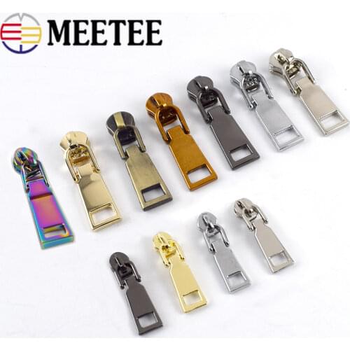 10pcs Meetee Zipper Sliders for 3# 5# Nylon Zipper Jacket Bag Purse Zipper Head Zip Repair Kits DIY Garment Sewing Accessories
