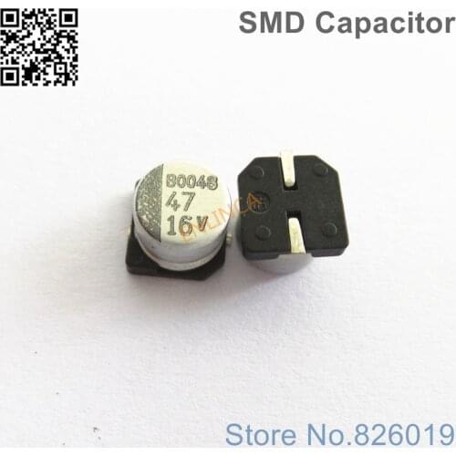 200pcs/lot 16V 47uf SMD Aluminum Electrolytic Capacitors size 6.3*5.4 47uf 16V
