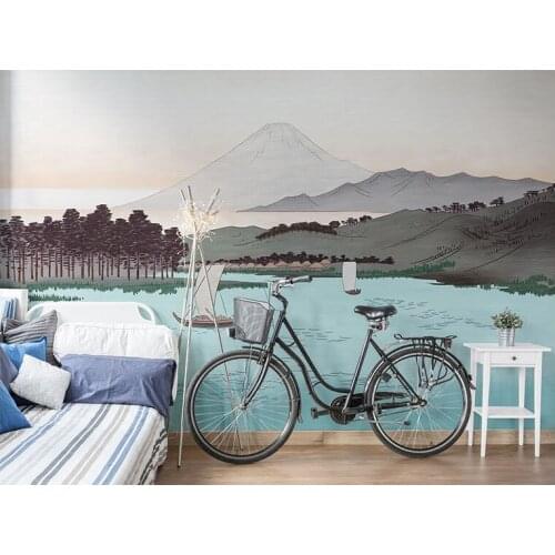 3D Wall Paper Mountain and lake Pattern Paper 8d Hand-painted Cartoon Wallpaper wall sticker For living room Wall covering Decor