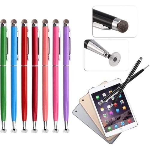 50pcs/Lot Universal 2 in 1 Stylus Pen Drawing Tablet Capacitive Screen Disc Tip Touch For Ipad Iphone Mobile Android Phone Smart