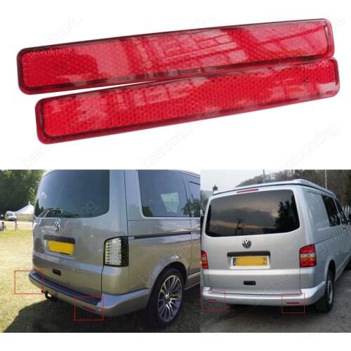 ANGRONG 2x Red Rear Bumper Reflector Light Left Right For VW Transporter T5 2003-11 Multivan