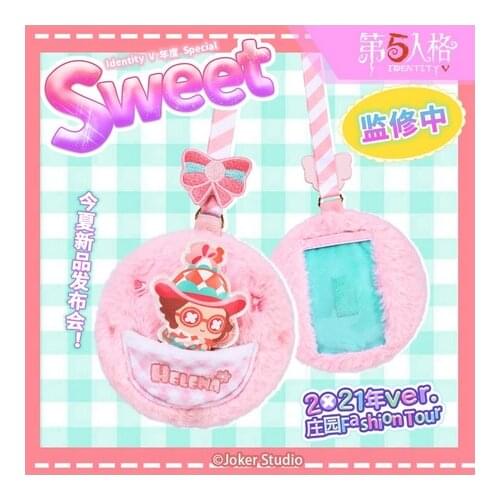 Anime Identity V Dessert Theme Helena Adams Plush Card Case Student ID Bus Bank Card Holder Keychain Pendant Toy Cosplay