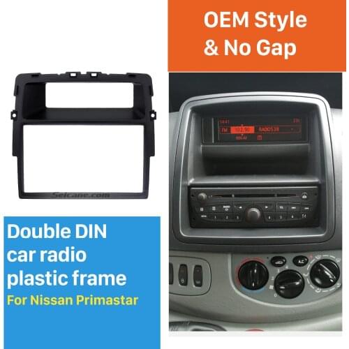 Seicane Black Double Din Car Radio Fascia for Nissan Primastar Fitting Kit Installation Frame Panel DVD Stereo Player
