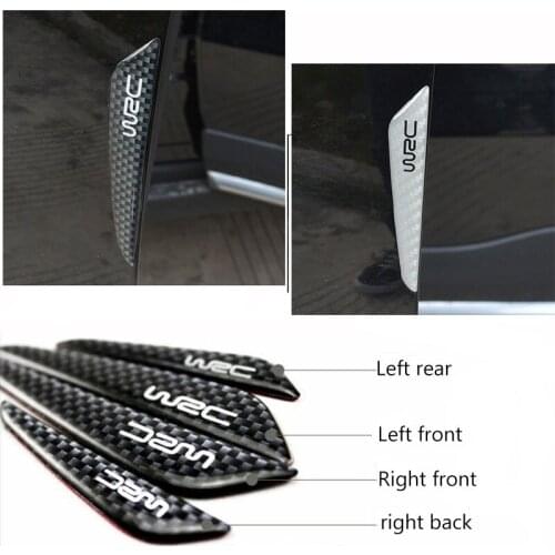 Auto Car Rearview Mirror Side Door Bumper Sticker Car Carbon Fiber Protector Carbon Fiber PU Surface Anti-Rub Door Edge Strips