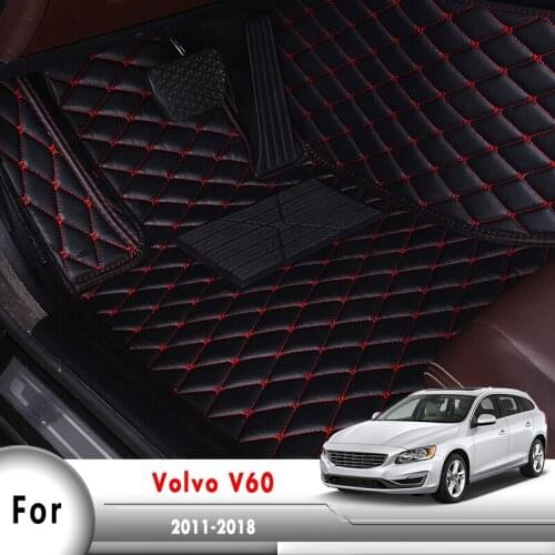 Car Floor Mat For V60 2011 2012 2013 2014 2015 2016 2017 2018 Auto Interior Carpets Accessories Rugs Left Wheel For Volvo V60