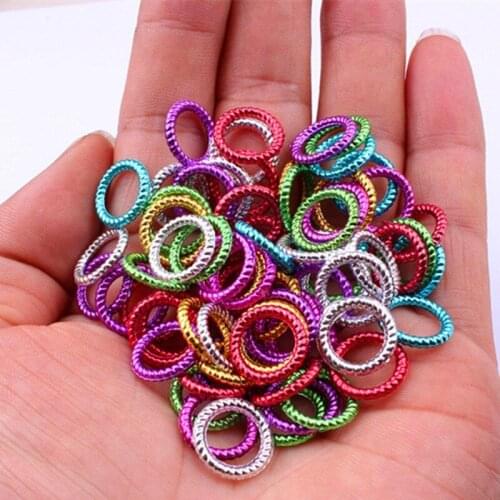 50pcs/set Long Hair Braid Beads Hair Clip Braids Colorful Dreadlock Ring Beads Hair Braider Styling Tool Hair Accessories