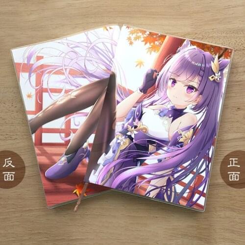 Anime Genshin Impact Keqing Liyue Harbor Men Women Student Notebook Eye Protection Notepad Cartoon Memorandum Book Xmas Gifts