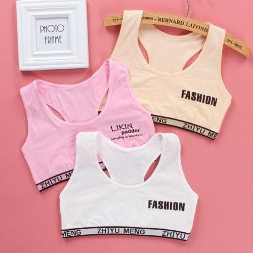 Teenage Girls Underwear Teenager Training Bras Letters Printed Kids Girls Bra Teenage Puberty Bras Panties 8-16 Years