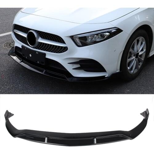 For 2019 Mercedes Benz W177 A-Class Sport Styling Auto Car Front Bumper Lip Chin Spoiler Splitter Lip Body Kit Spoiler Diffuser