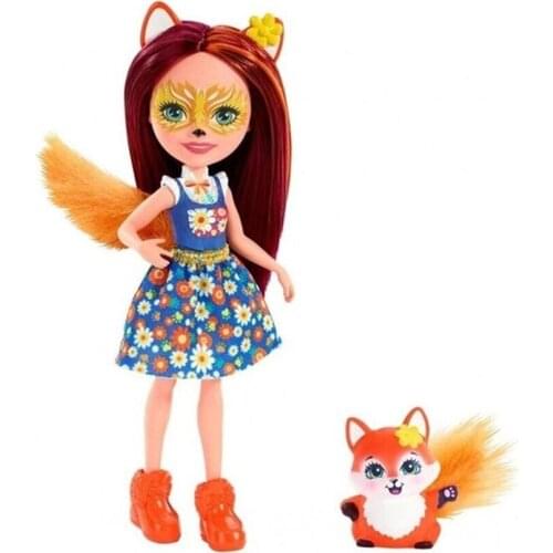 Enchantimals Main Character Toy Doll Felicity Fox and Flick Cute Animal Friends for Girls Fashion Toys Collectible Models