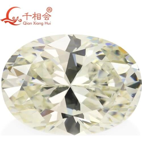 IJ yellowish white color oval shape for cubic zirconia loose CZ stone made by xianxiang hui 10pcs per bag