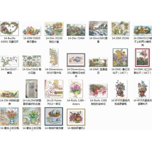 Top selling 10.99usd Flowers 2 Counted Cross Stitch 11CT 14CT 18CT DIY Chinese Cross Stitch Kits Embroidery Needlework Sets