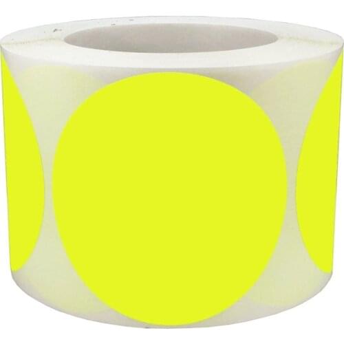 Sticker Fluorescent Yellow Color Coding Dot Labels Circle Stickers Self-adhesive and Removable Office Sticker for All Teachers