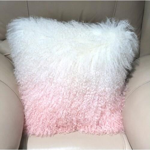 Natural lamb fur Pillow Case Wool Fur Long Hair Cushion Cover Tibet Lamb Fur Homes Pillow Cover Fluffy Fur Cushion