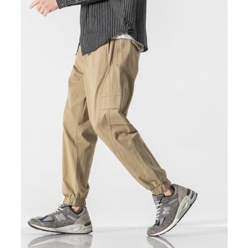 Original mens drawstring tie pants Loose, versatile slacks for men Small Feet Trousers Casual pants