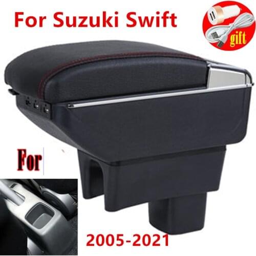 New Storage Box For Suzuki Swift 2005-2021 Armrest Center Centre Console box with USB LED