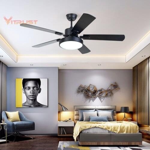 Nordic ceiling fan light simple modern home bedroom living room silent fan chandelier with remote control 110V/220V