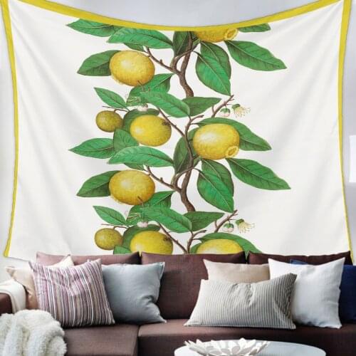 Lemon Fruit Leaves Tapestry Bedroom Home Decoration Wall Blanket Tapestry Bedroom Wall Hanging Yoga Mat