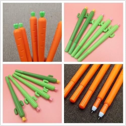 10pcs/lot Creative Stationery Simulation Vegetable Gel Pen Cute Student Water-based Pen Frosted Carrot Pen Office Signature Pen