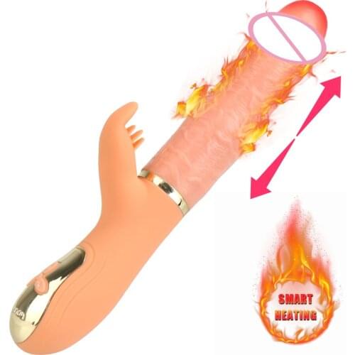 Heated Dildos For Women Vibrators Automatic Stretched Inflated Big Penis Clitoris Licks Vagina Massage Anal Plug Sex Toys Erotic