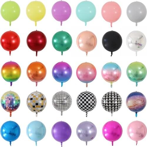 20pcs Rainbow Gradient Color 4D Foil Helium Balloons 10/18/22inch Metallic Air Globos Wedding Birthday Party Decoration Kids Toy
