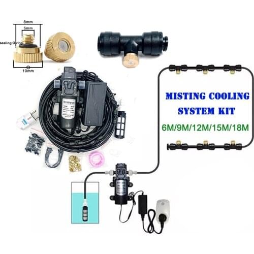 HEMAN Free shipping Outdoor Misting Cooling System Kit Greenhouse Garden Patio Waterring Irrigation 6-18M System