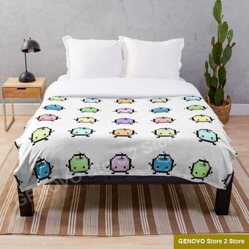 Stardew Valley Pastel Junimos Throw Blanket Sublimation Covered Blanket Bedding Flannel for Children and Adult Bedrooms Decor