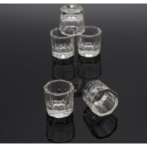 Dental Octagonal Stirring Glass Cups Mixing Bowls Dappen Dishes