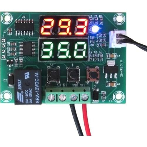 XH-W1219 DC 12V Dual LED Digital Display Thermostat Temperature Controller Regulator Switch Control Relay NTC Sensor Module