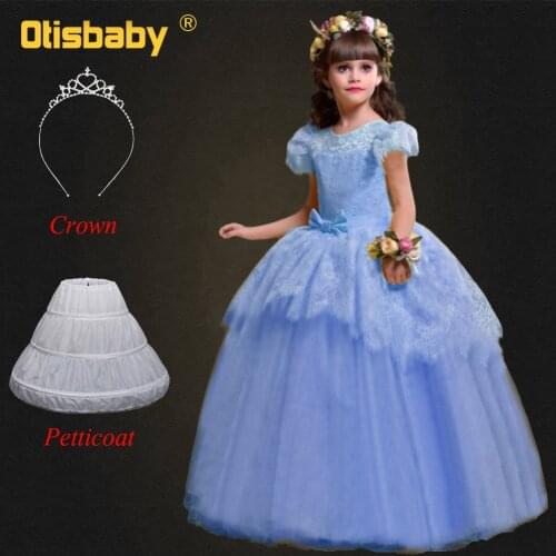 Gorgeous Girl Pageant Dresses Yellow Pink First Communion Dress Kids Wedding Party Gown Birthday Girl Lace Long Banquet Dress