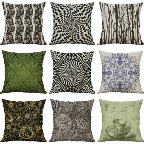 Vintage Visual Cotton Linen Pillow Case Figure Printing Home Sofa Office Decor Cushion Cover