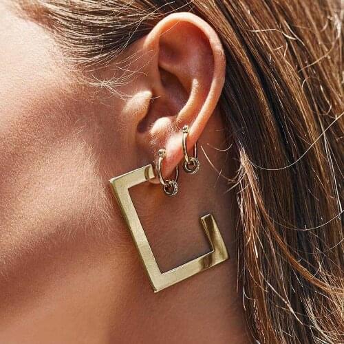 YWZIXLN Boho Drop Earrings Fashion Geometric Rectangle Earring Brincos Tortoise Jewelry For Women Accessories Wholesale E076