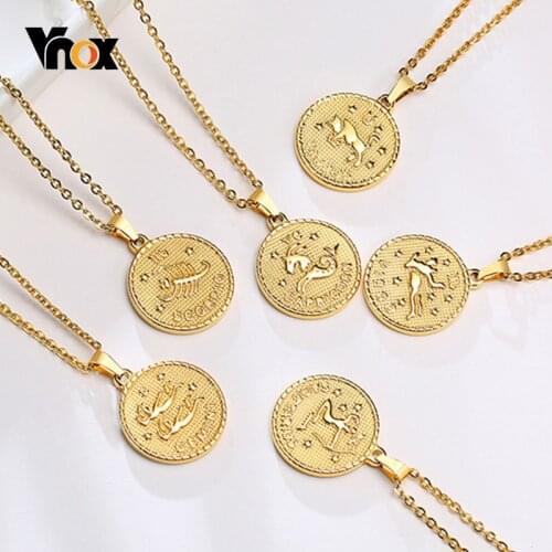 Женские кулоны знаки зодиака VNOX China At AliExpress