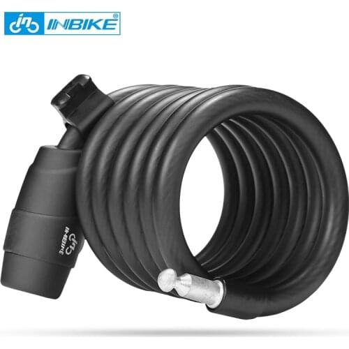 INBIKE Bike Lock 1.8m 1.4m Bicycle Cable Lock Anti-theft Lock with 3 Keys Cycling Steel Wire Security MTB Road Bicycle Locks