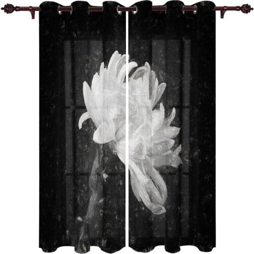 Patio Curtain White Chrysanthemum Outdoor Curtain For Garden Patio Curtains Bedroom Living Room Kitchen Bath Room Panel Drape